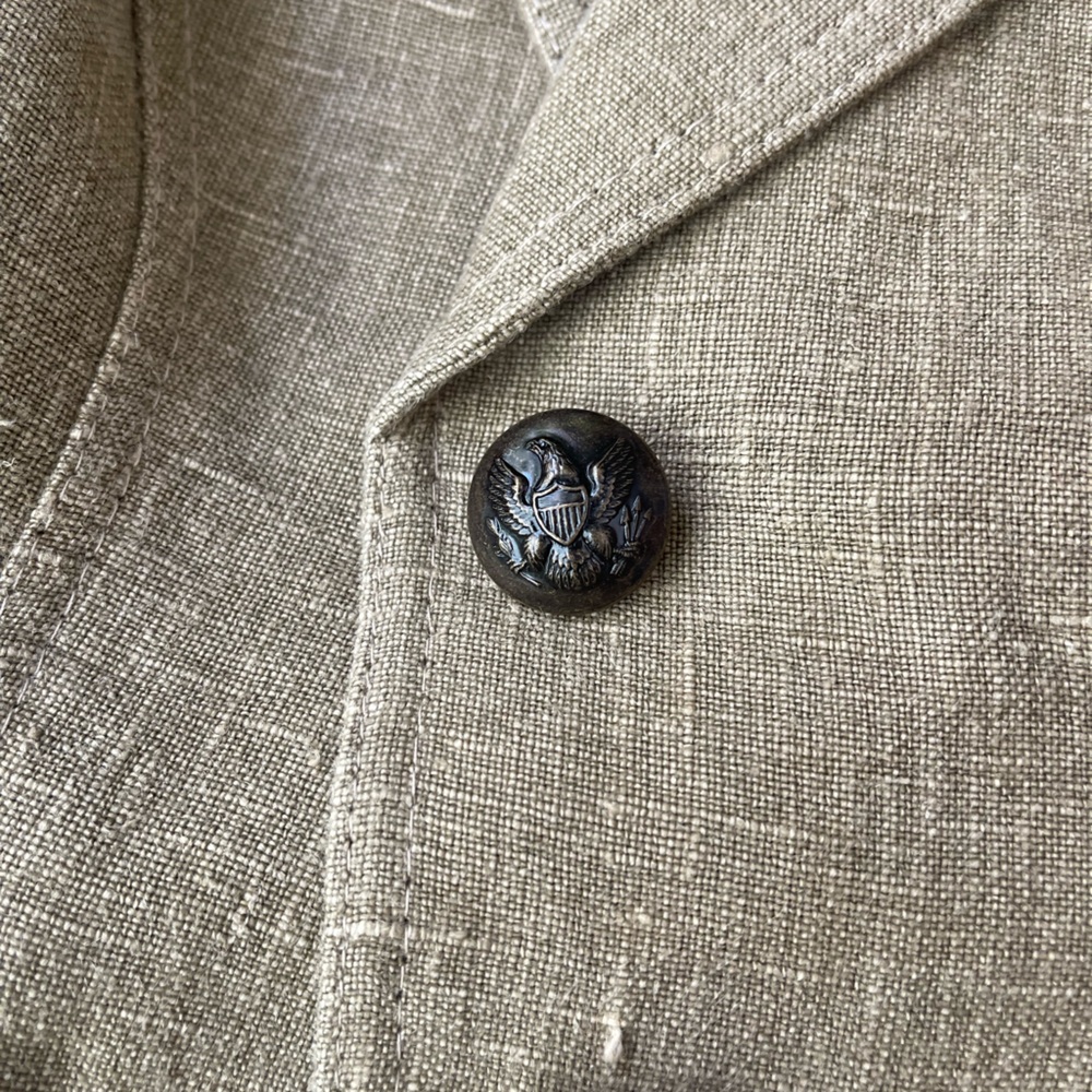 Smythe-  Patch Pocket Puff Sleeve Linen Blazer. - Picture 9 of 9